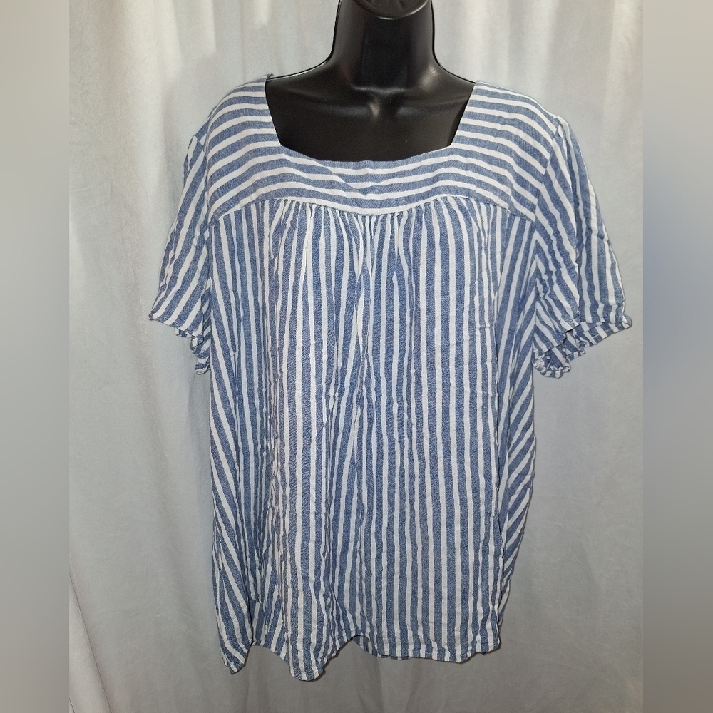 Terra&sky striped flowy blouse size 3X
